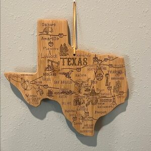 Texas Shaped Bamboo Cutting and Serving Board